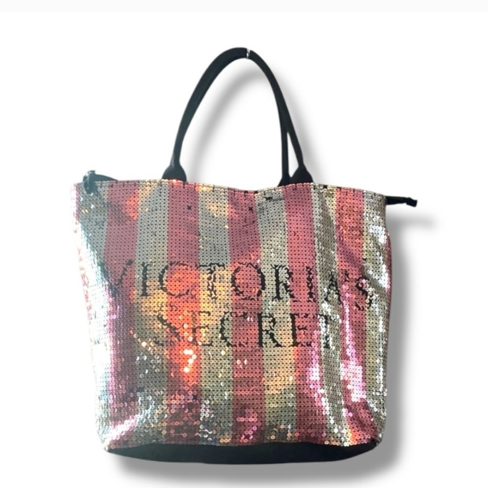 Victoria's Secret Pink and Gold Sequin Tote